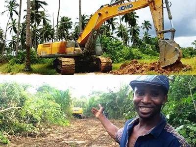 XCMG excavator build road for small village in Africa