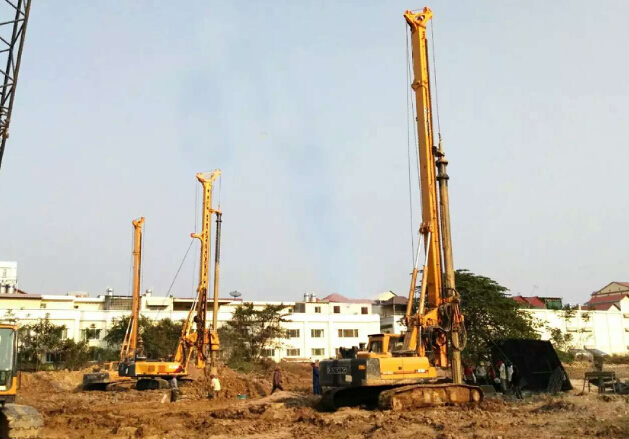 XCMG rotary drilling rigs working in Cambodia