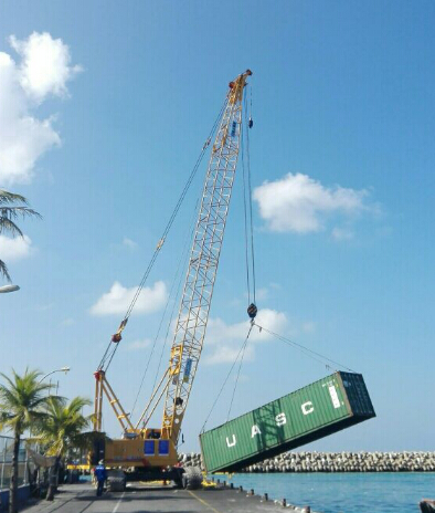 XCMG XGC85 crawler crane build Friendship Bridge for Maldives
