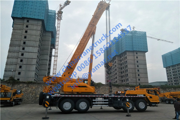 We inspect QY75K truck crane in factory