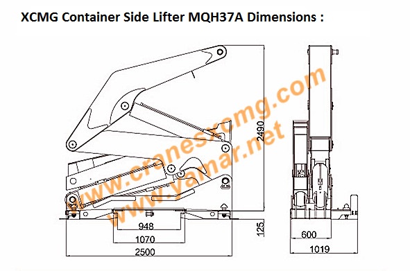 container side lifter Dimensions